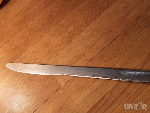 Голям стар занаятчийски нож за дюнери 2 -  закалена стомана и дръжка от орех за колекция, снимка 2 - Антикварни и старинни предмети - 48305104