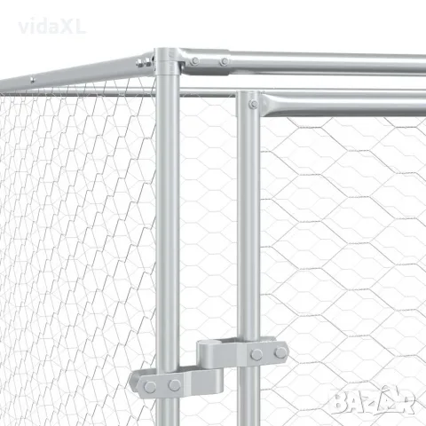 vidaXL Външна клетка за куче сребриста 6x10x2 м поцинкована стомана, снимка 8 - За кучета - 56146867