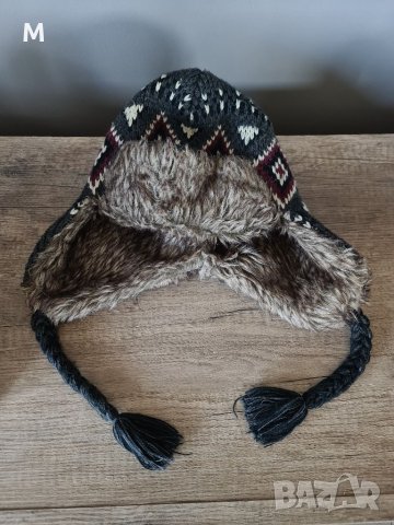 Жестока зимна шапка - висококачествено плетиво с косъм,а отвътре с полат, снимка 2 - Шапки - 41413737