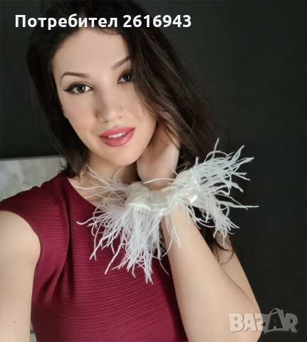 Скрънчи с щраусови пера от сатен, снимка 13 - Аксесоари за коса - 36062439