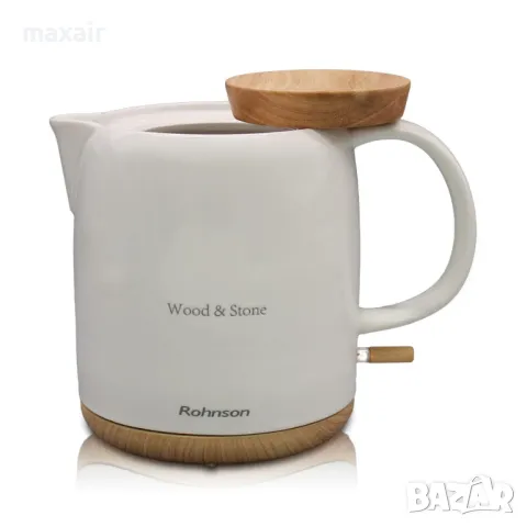 Керамична нагревателна кана Rohnson R-7810 Wood and Stone * Гаранция 2 години, снимка 3 - Кани - 48074988