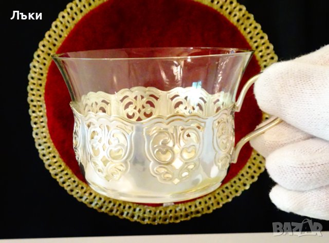 Посребрен сервиз чаши 8 броя. , снимка 4 - Сервизи - 41613669