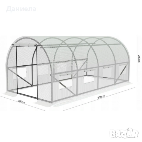Градинска четирисегментна бяла оранжерия - модерен и ярък дизайн - 6 х 3 х 2м, снимка 9 - Оранжерии - 53617271
