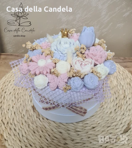 Букет от соеви свещи, снимка 4 - Декорация за дома - 51021353