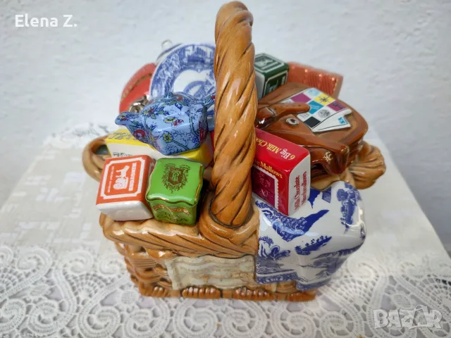 Голям колекционерски чайник Monty Basket кошница, снимка 3 - Винтидж декорации за дома - 56137626