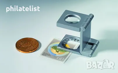 Leuchtturm - Сгъваема лупа 10x увеличение, метална, сребриста на цвят