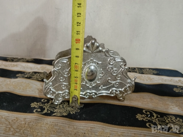 Посребрен винтидж салфетник, снимка 3 - Аксесоари за кухня - 39231425