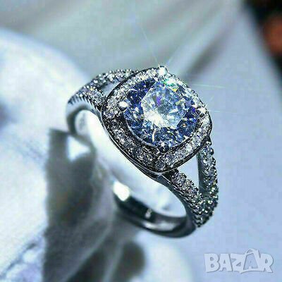 Дамски пръстен с бели циркони, снимка 2 - Пръстени - 41875303