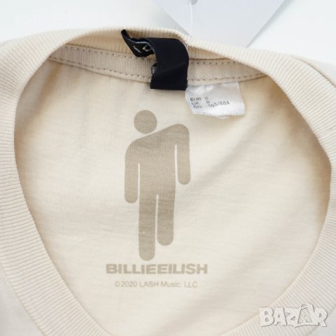 Billie Eilish X H&M оригинална тениска - S, снимка 2 - Тениски - 40579934