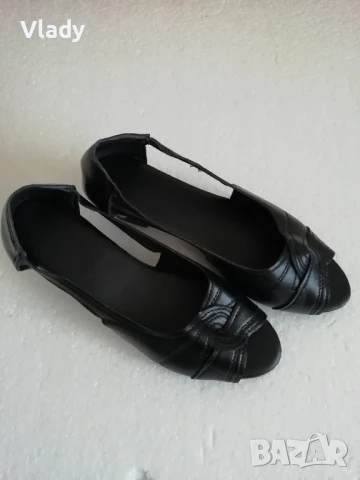 Черни дамски обувки, изкуствена кожа, размер 35, снимка 1