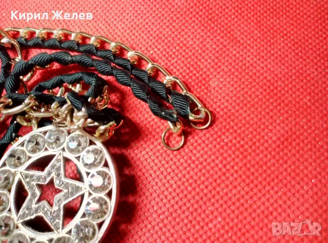 ЗВЕЗДОВИДЕН ЗЛАТИСТ КРИСТАЛЕН АРТ МЕДАЛЬОН ВИНТИДЖ КОЛИЕ 47433, снимка 3 - Колиета, медальони, синджири - 47285552