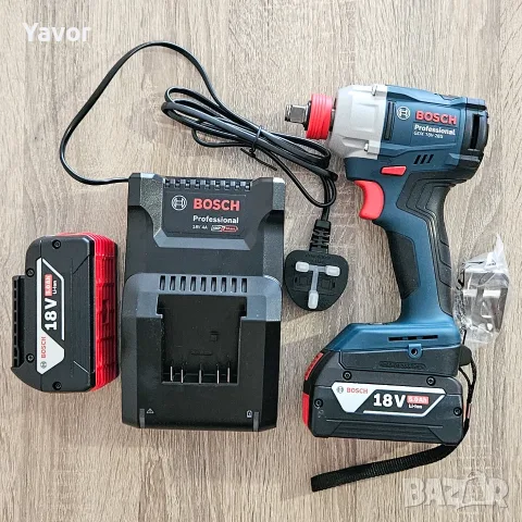 Нов безчетков акумулаторен ударен гайковерт BOSCH GDX 18V-285 , 2 x 5.0Ah батерии и зарядно