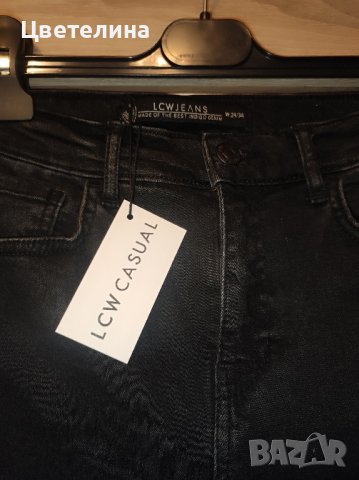 Дамски черни дънки от варен памук с перли на LC WAIKIKI размер S/34 цена 35 лв., снимка 4 - Дънки - 42677310