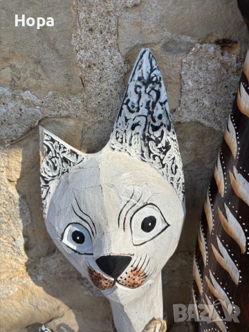 Котка от дърво . Намалени с дефект !, снимка 3 - Статуетки - 49138439