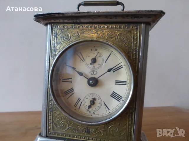 Немски настолен механичен часовник с латерна Жокер 1920 г , снимка 2 - Антикварни и старинни предмети - 48641582