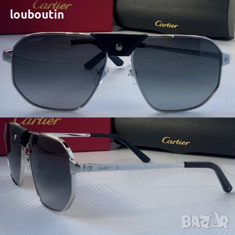 Cartier Мъжки слънчеви очила с кожа 3 цвята, снимка 3 - Слънчеви и диоптрични очила - 51749710