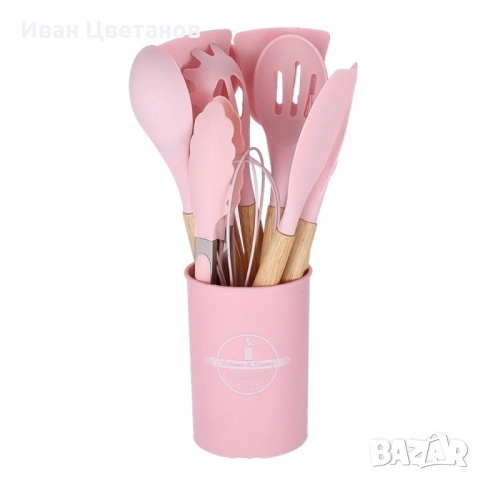Комплект тенджери + подарък кухненски прибори розов, черен или зелен цвят DJ37+TV1316, снимка 3 - Аксесоари за кухня - 51619128
