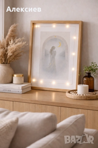 Ръчно изработени картини с лампички – Колекция „12 Луни“, снимка 10 - Картини - 53035553