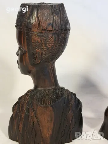 африкански статуетки дърворезба абанос  20/3, снимка 7 - Статуетки - 47795373