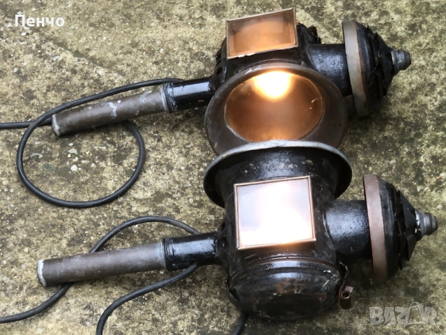 чифт старинни фенери за файтон, снимка 15 - Антикварни и старинни предмети - 34250352