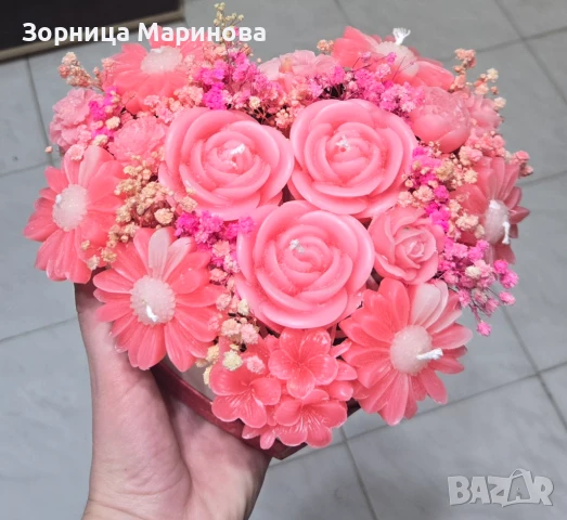 Ароматни букети от свещи, ръчна изработка , снимка 16 - Декорация за дома - 50673775