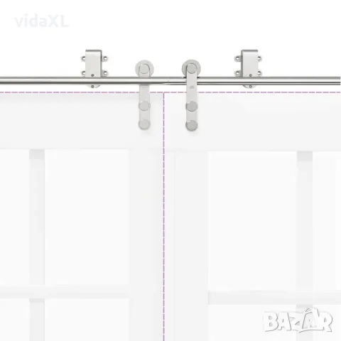 vidaXL Механизъм за плъзгаща врата 400 см неръждаема стомана сребрист, снимка 10 - Железария - 56146979