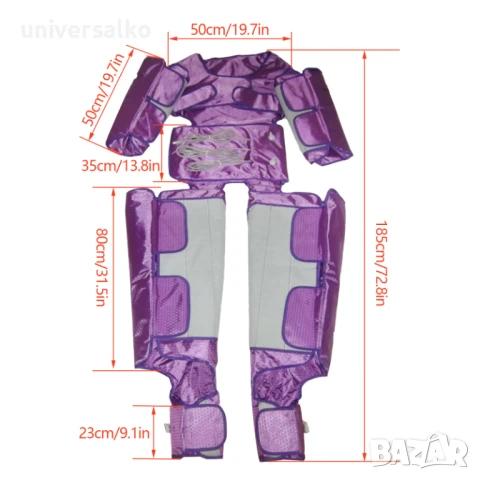 Апарат за лимфен дренаж и инфрачервено отопление 400W, отслабване, целулит, лимфен дренажен масажор, снимка 4 - Други машини и части - 51271809