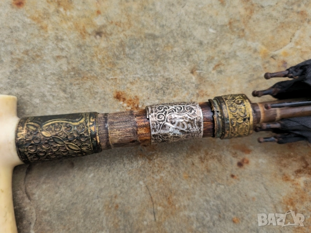 Антикварен Чадър Англия 1890г , снимка 12 - Антикварни и старинни предмети - 52126757