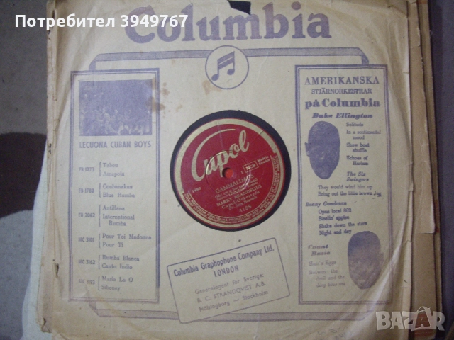 Стара плоча за грамофон с манивела.