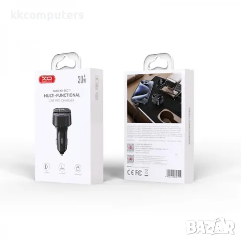 FM Трансмитер Bluetooth XO-BCC17/ MP3 / 30W / PD, USB QC 3.0 / Черен / Баркод : 456444, снимка 3 - Аксесоари и консумативи - 47709237