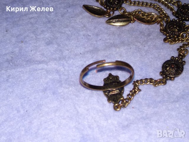 БРОНЗИРАН ОСМАНСКИ ЕТНОГРАФСКИ СТИЛ ОРНАМЕНТИРАН НАКИТ за РЪКА - ГРИВНА с ПРЪСТЕН 28676, снимка 7 - Гривни - 41395818