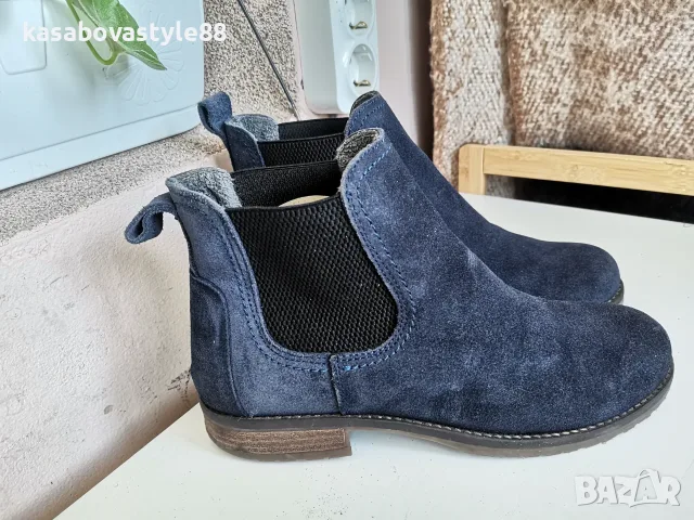 Сини Боти Tamaris 38.5н естествен велур 