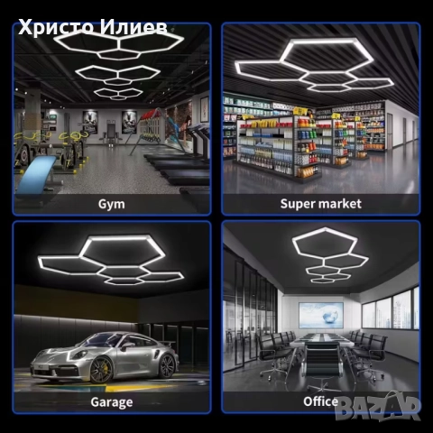 Осветление за гараж голяма LED Лед лампа за магазин фризьорски салон студио Модерна ярка светлина, снимка 6 - Лед осветление - 51818961