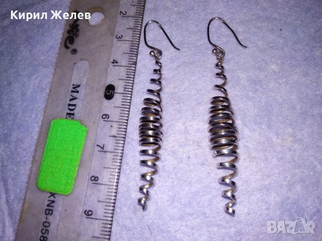 НЕЖНИ СПИРАЛОВИДНИ АРТИСТИЧНИ СРЕБЪРНИ ОБЕЦИ СРЕБРО 925 ФИНА РЪЧНА ХУДОЖЕСТВЕНА ИЗРАБОТКА 38724, снимка 7 - Обеци - 41741640