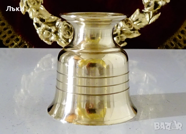 Бронзова чаша за ракия 80 мл.,на столче. , снимка 2 - Антикварни и старинни предмети - 52417202