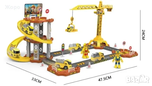 ДЕТСКА СТРОИТЕЛНА ПЛОЩАДКА С ПИСТА И КРАН МН2002, снимка 4 - Образователни игри - 47892947