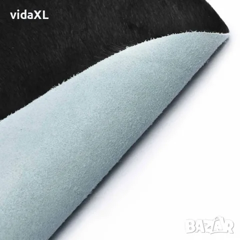 vidaXL Килим от волска кожа, черно и бяло, 150x170 см, снимка 4 - Килими - 56146524