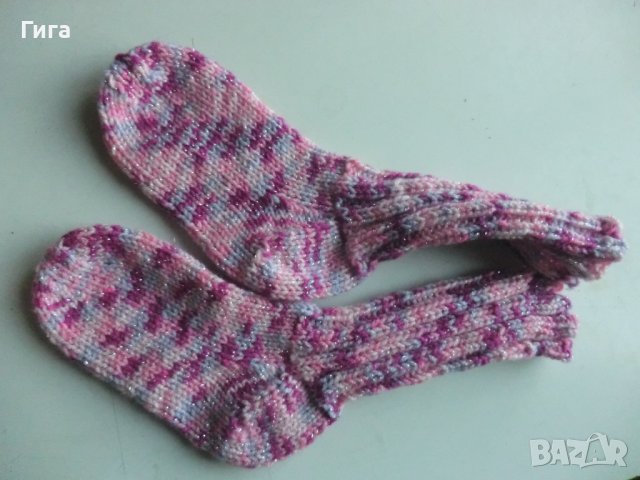 плетени чорапи с блестяща нишка, ходило 17, конч 22, снимка 2 - Чорапи - 39295063