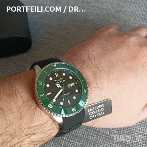 Автоматик Sector, 10АТМ, корона винт, керамичен безъл, сапфир покритие, miyota, снимка 12 - Мъжки - 53607680
