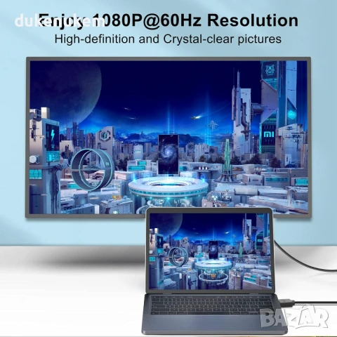 HDMI към VGA кабел  – 1080p Full HD, 1.8 м, снимка 4 - Кабели и адаптери - 53257978