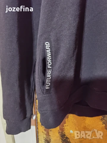 Мъжки черен памучен дебел суитчър с качулка, снимка 7 - Суичъри - 51027032