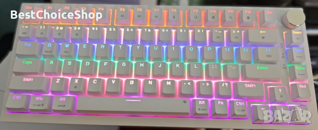 NEWMEN GM326 Механична клавиатура, Геймърска 75 %, TKL Hot Swap Compact LED осветление за PC/Win/Mac, снимка 2 - Клавиатури и мишки - 53670711