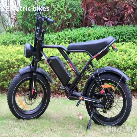 Ретро Електрически Fat Bike 1000W – Перфектен за град и офроуд, снимка 4 - Велосипеди - 49715366