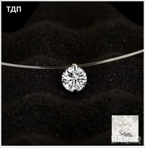 Колие - чокър с медальон от сребро 925 с кубичен циркон , снимка 2 - Колиета, медальони, синджири - 49740337