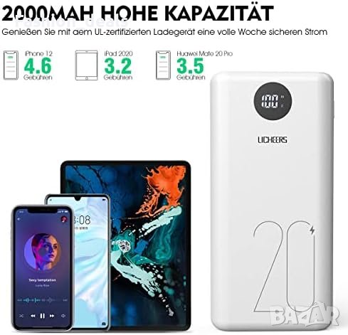 Нова външна батерия за телефон Преносимо зарядно устройство Power Bank, снимка 3 - Селфи стикове, аксесоари - 42274387