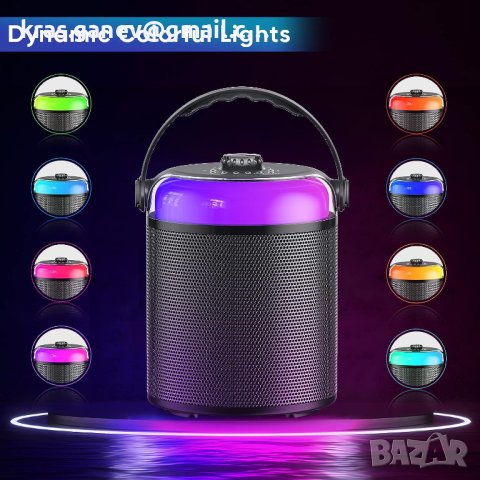 Караоке Bluetooth с LED светлина и 5 звукови ефекта, преносима караоке система с 2 безжични микрофон, снимка 6 - Караоке - 41892791