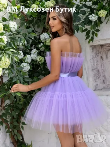 💜 Елегантна лилава рокля с панделка – бъди в центъра на вниманието! 💜, снимка 2 - Рокли - 50107294