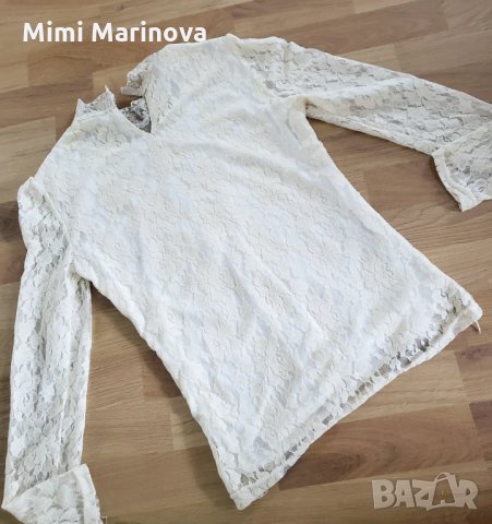 Нежна Дантелена блуза, елегантна, подплатена, снимка 6 - Блузи с дълъг ръкав и пуловери - 34305086