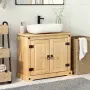 vidaXL Шкаф за мивка за баня "Corona" 73x33x60 см бор масив, снимка 3