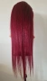 Естествена дантелена перука 80 см - 200% плътност, 13x6 Lace, бургунди тъмно червена права коса, снимка 7